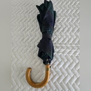 Polo Ralph Lauren Collector Umbrella - Wood, blue green plaid doorman